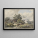 Landschaft mit Steinbrücke bei einem Haus - Barend Cornelis Koekkoek — gerahmtes Bild an der Wand