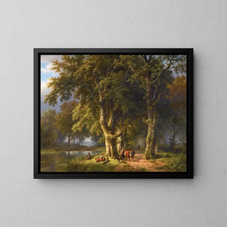 Sommerlandschaft - Barend Cornelis Koekkoek — gerahmtes Bild an der Wand