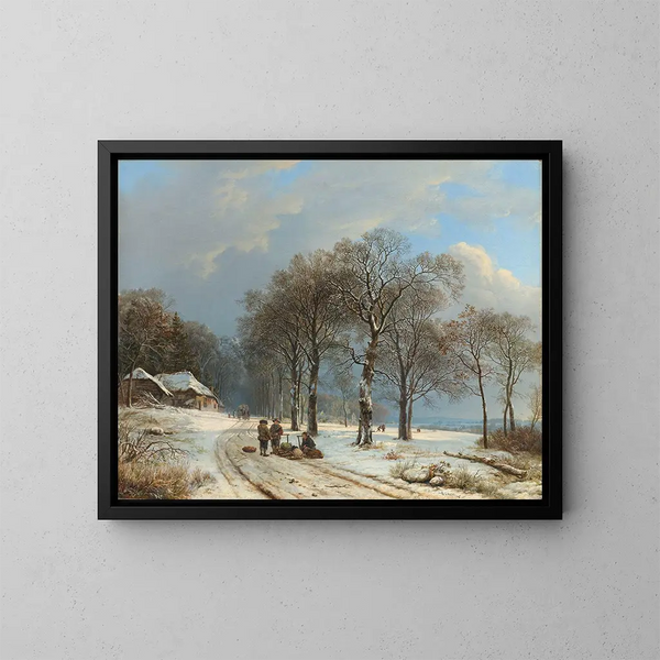 Winterlandschaft - Barend Cornelis Koekkoek — gerahmtes Bild an der Wand