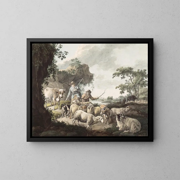 Hirten mit Vieh - Barend Hendrik Thier — gerahmtes Bild an der Wand