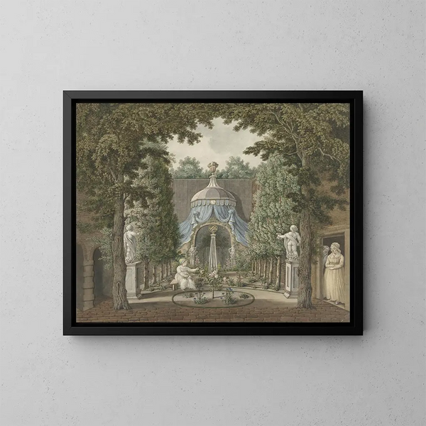 Szene eines Theaters in einem Stadtgarten - Barend Hendrik Thier — gerahmtes Bild an der Wand