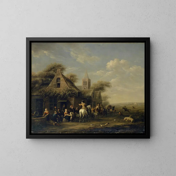 Halt vor einer Gaststätte - Barent Gael — gerahmtes Bild an der Wand