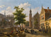 Ein belebter Markt in einer holländischen Stadt - Bartholomeus Johannes van Hove — Ansicht des Kunstwerks