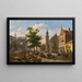 Ein belebter Markt in einer holländischen Stadt - Bartholomeus Johannes van Hove — gerahmtes Bild an der Wand