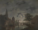 Stadt niederländisch im Mondlicht - Bartholomeus Johannes van Hove — Ansicht des Kunstwerks