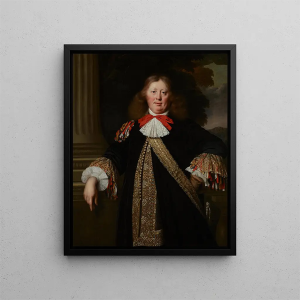 Portrait eines Bürgermeisters - Bartholomeus van der Helst — gerahmtes Bild an der Wand