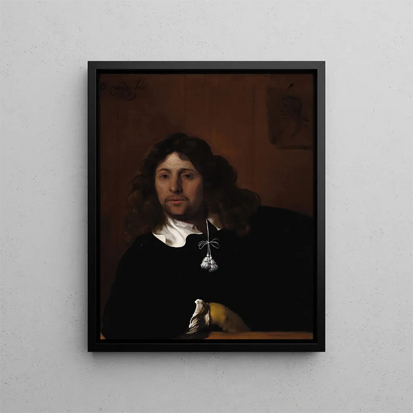 Portrait eines Edelmanns - Bartholomeus van der Helst — gerahmtes Bild an der Wand