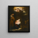 eines nächtlichen Szenen mit der Geburt und der Verkündigung an die Hirten aus dem Jenseits - Bartolomé Esteban Murillo — gerahmtes Bild an der Wand