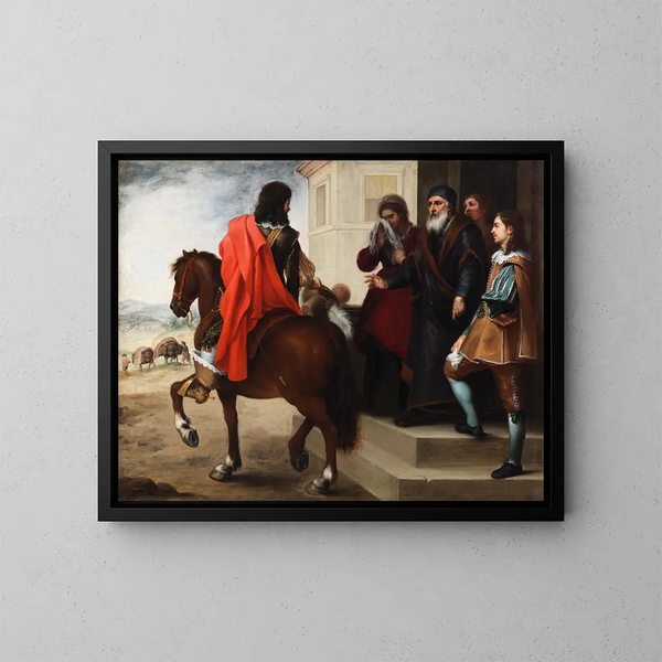 Der Abschied des verlorenen Sohnes - Bartolomé Esteban Murillo — gerahmtes Bild an der Wand