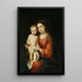 Die Jungfrau und das Kind mit einem Rosenkranz - Bartolomé Esteban Murillo — gerahmtes Bild an der Wand