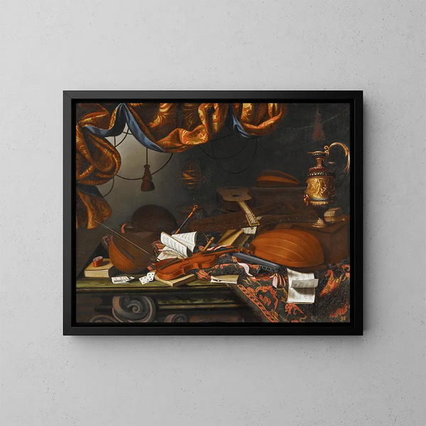 Musikinstrumente - Bartolomeo Bettera — gerahmtes Bild an der Wand