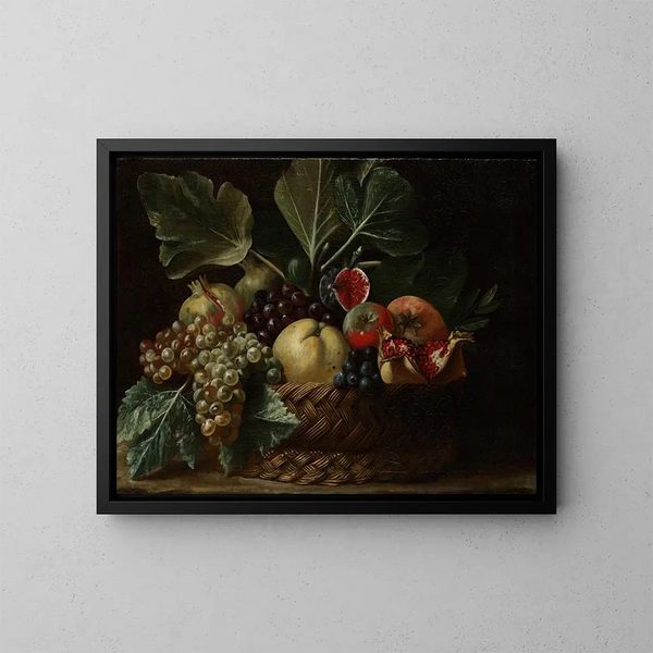 Obstkorb - Bartolomeo Cavarozzi — gerahmtes Bild an der Wand