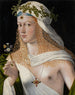 Portrait idealisiertes einer Kurtisane in Flore - Bartolomeo Veneto — Ansicht des Kunstwerks