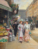 Elegante Gemälde beim Spaziergang - Basile Lemeunier — Ansicht des Kunstwerks