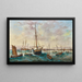 Französische Segelschiff-Gemälde unter vielen Fischerkähnen vor der französischen Küste - Basilio Ivankovic — gerahmtes Bild an der Wand