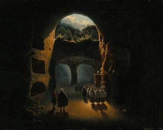 Ferdinand II von Sizilien in den Katakomben von San Gennaro - Beniamino De Francesco — Ansicht des Kunstwerks