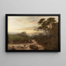 Bach in der Nähe des Kiefernwaldes bei Sonnenuntergang - Benjamin Williams Leader — gerahmtes Bild an der Wand