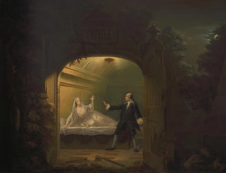 David Garrick und George Anne Bellamy in Romeo und Julia, Akt V, Szene III - Benjamin Wilson — Ansicht des Kunstwerks