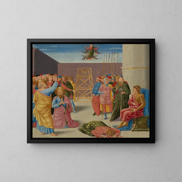 Saint Pierre et Simon le Magicien - Benozzo Gozzoli — gerahmtes Bild an der Wand