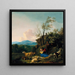 Bergers et leur troupeau dans un vaste paysage - Jan Baptist Wolfaerts — gerahmtes Bild an der Wand