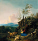Bergers et leur troupeau dans un vaste paysage - Jan Baptist Wolfaerts — Ansicht des Kunstwerks