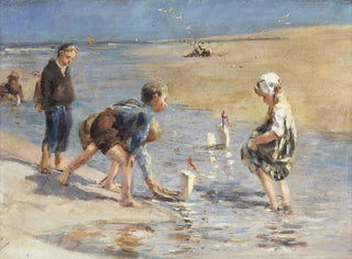 Bernard Blommers - Children playing on the beach.webp