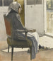 Portrait einer alten Bäuerin, die vor einer Tür sitzt - Bernard Boutet de Monvel — Ansicht des Kunstwerks