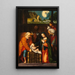 Reproduktion des Gemäldes Anbetung des Jesuskindes und Verkündigung an die Hirten - Bernardino Luini