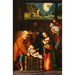 Reproduktion des Gemäldes Anbetung des Jesuskindes und Verkündigung an die Hirten - Bernardino Luini