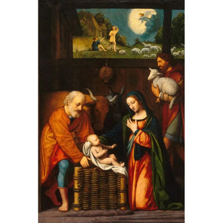 Bernardino Luini - Adoration of the Christ Child and Annunciation to the Shepherds.webp