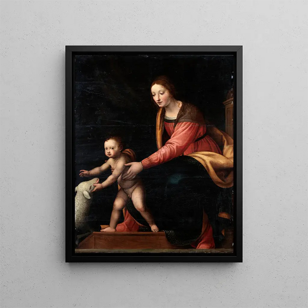 Jungfrau mit Kind - Bernardino Luini — gerahmtes Bild an der Wand