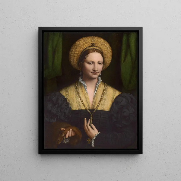 Portrait einer Dame - Bernardino Luini — gerahmtes Bild an der Wand