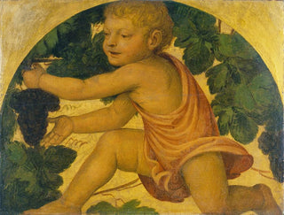 Bernardino Luini - Putto picking Grapes.webp