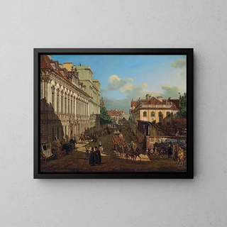 Rue Miodowa à Varsovie - Bernardo Bellotto — gerahmtes Bild an der Wand