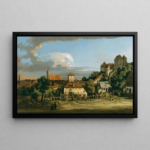 Pirna, die Obertor vom Süden - Bernardo Bellotto — gerahmtes Bild an der Wand