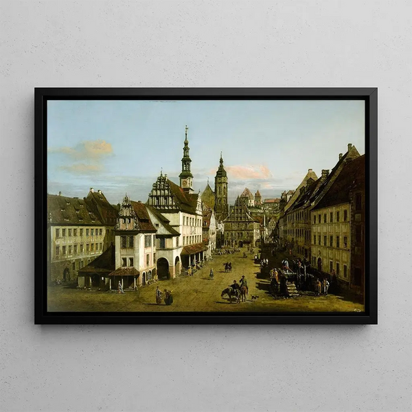 Der Pirna-Markt - Bernardo Bellotto — gerahmtes Bild an der Wand