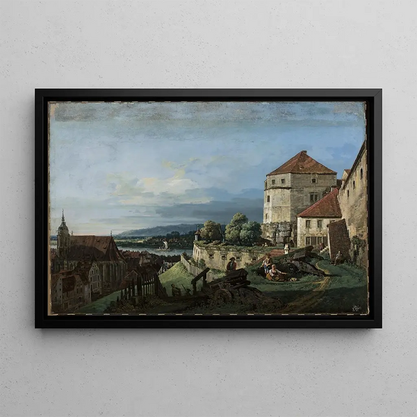 Ansicht von Pirna in Sachsen - Bernardo Bellotto — gerahmtes Bild an der Wand