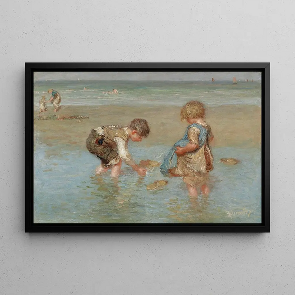 Eine Tag am Strand - Bernardus Johannes Blommers — gerahmtes Bild an der Wand