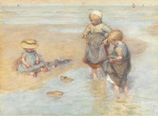 Kinder, die mit Booten spielen - Bernardus Johannes Blommers — Ansicht des Kunstwerks