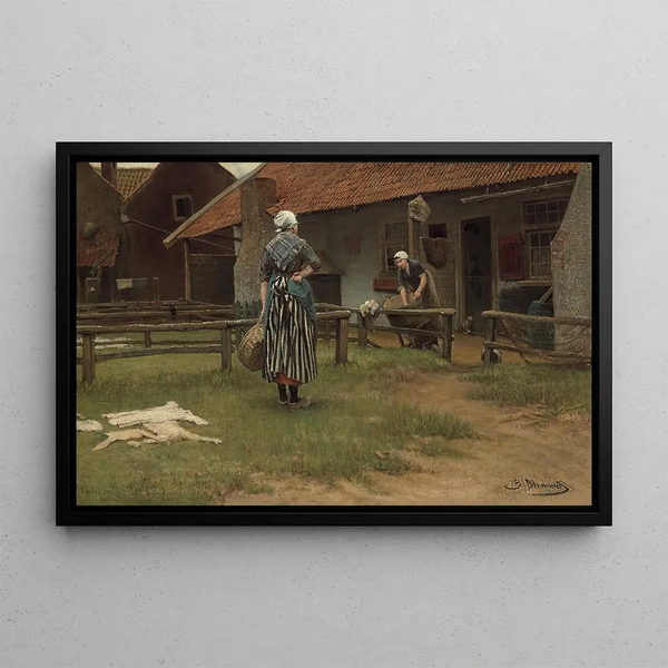 Waschtag - Bernardus Johannes Blommers — gerahmtes Bild an der Wand