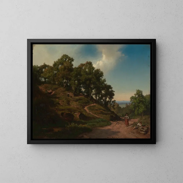 Italienisches Landschaftsgemälde - Bernhard Fries — gerahmtes Bild an der Wand