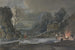 Winterlandschaft bei Mondschein, rechts die Bauern, die ein großes Feuer unterhalten - Bernhard Hendrik Thier — Ansicht des Kunstwerks