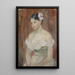 Junge Frau mit Dekolleté, Blume im Haar - Berthe Morisot — gerahmtes Bild an der Wand