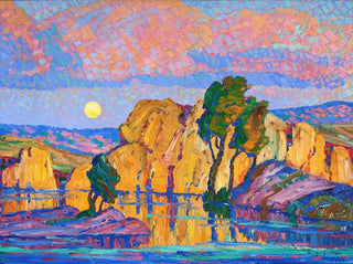 Spätes Mondaufgang über Wild Horse Creek - Birger Sandzén — Ansicht des Kunstwerks