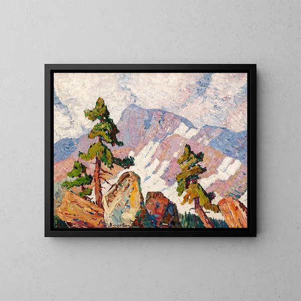 Landschaft der Rocky Mountains - Birger Sandzén — gerahmtes Bild an der Wand