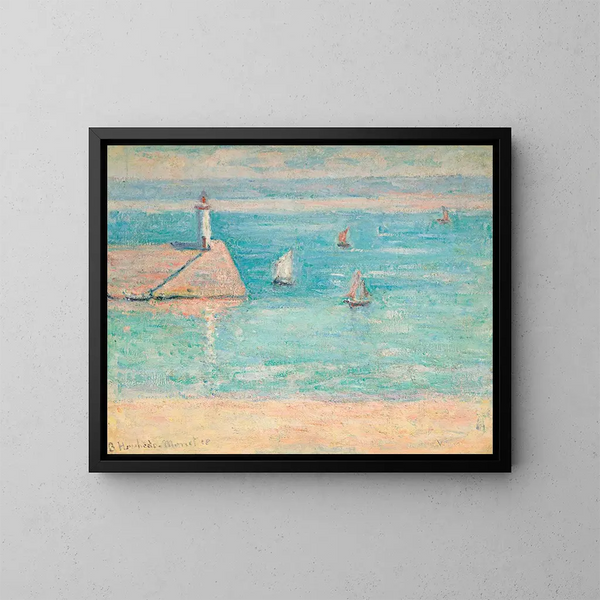 Bateaux au port de Dilette, Normandie - Blanche Hoschedé-Monet — gerahmtes Bild an der Wand