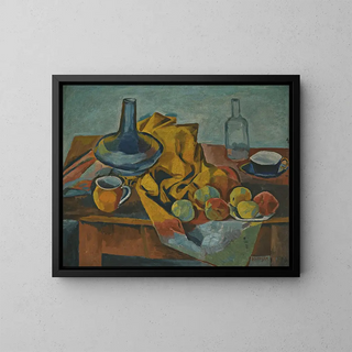 Stillleben mit Früchten - Bohumil Kubišta — gerahmtes Bild an der Wand