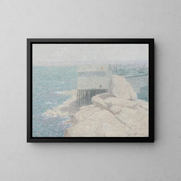 Dorf chinesischer Fischer, Monterey Bay, Kalifornien - Bolton Coit Brown — gerahmtes Bild an der Wand