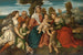 Die Heilige Familie mit der heiligen Dorothea und dem Kind Johannes der Täufer sowie Tobit mit einem Engel - Bonifacio Veronese — Ansicht des Kunstwerks