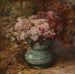 Blumenstrauß aus Chrysanthemen und Stiefmütterchen - Olga Wisinger-Florian — in einem Innenraum präsentiert